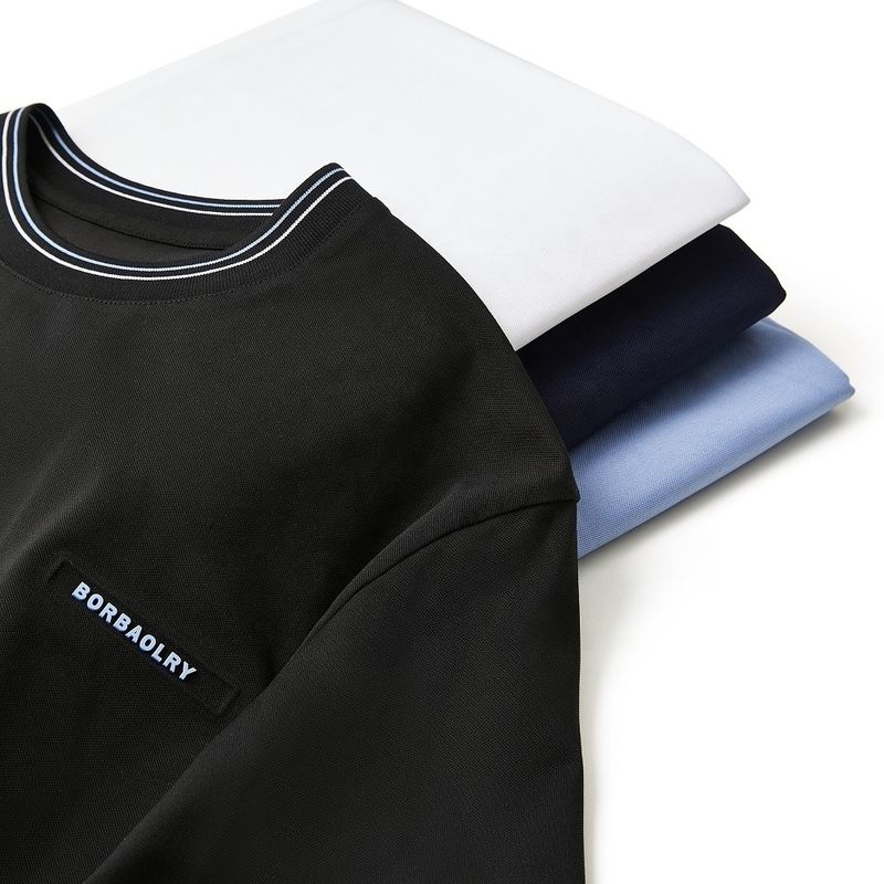 Embroidered Casual T-shirt for Men 100% Cotton Solid Coloured Customised Large Size