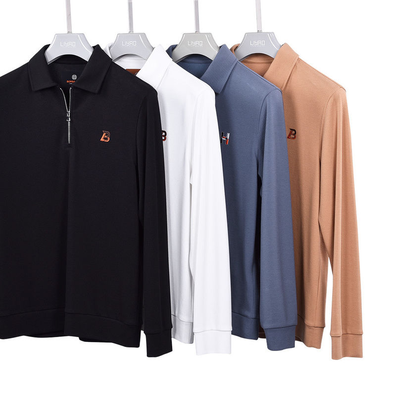 Customized Anti-Pilling High Elasticity 100% Cotton Plain Long Sleeve T Shirt for Men