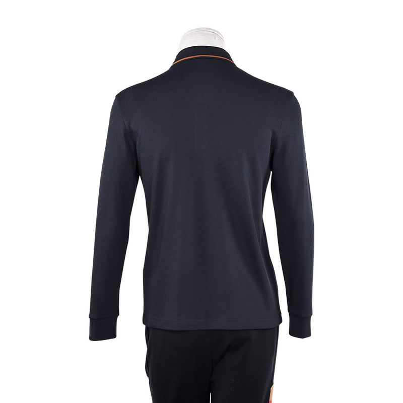 Green Printing Customized Logo Anti-Pilling Cotton Long Sleeve Polo Shirt for Business