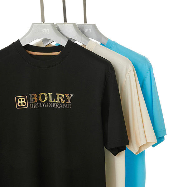 Knitted Fabric O-Neck Moisture Wicking Quick Dry Plus Size Men's Drop Shoulder T-shirts