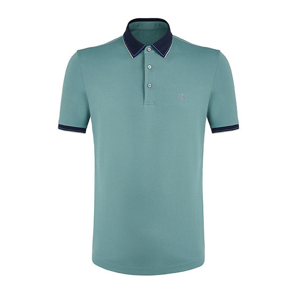 Cotton Fabric Custom Polo T-Shirts Embroidered Moisture Wicking For Casual Work