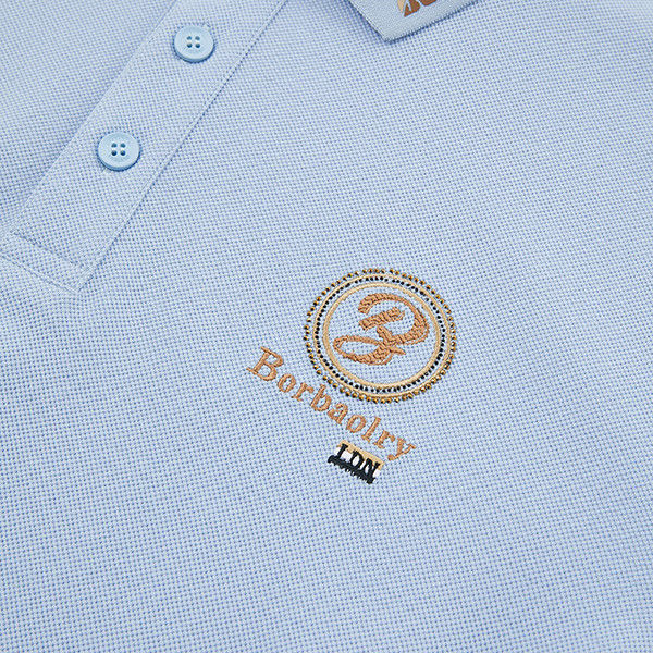Logo Patterned Men's Golf Polo Shirt Crafted with 100% Cotton and Exquisite Tailoring