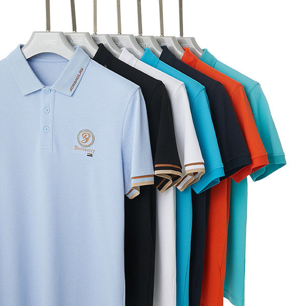 Logo Patterned Men's Golf Polo Shirt Crafted with 100% Cotton and Exquisite Tailoring