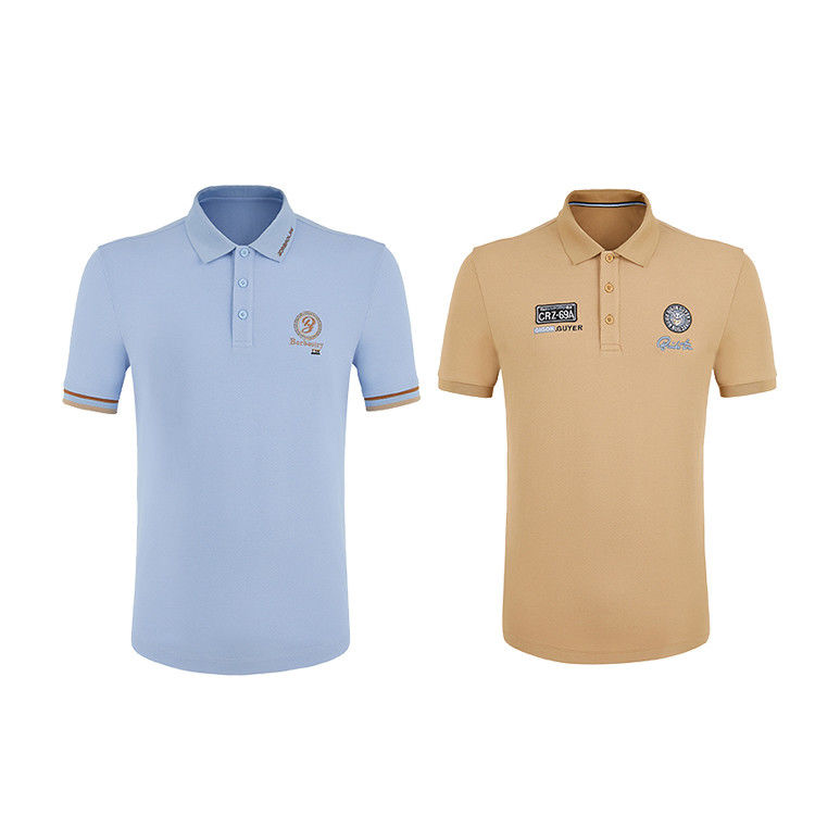 Casual Style Short Sleeve Polo Tee Shirts with Custom Patterns and Breathable Design
