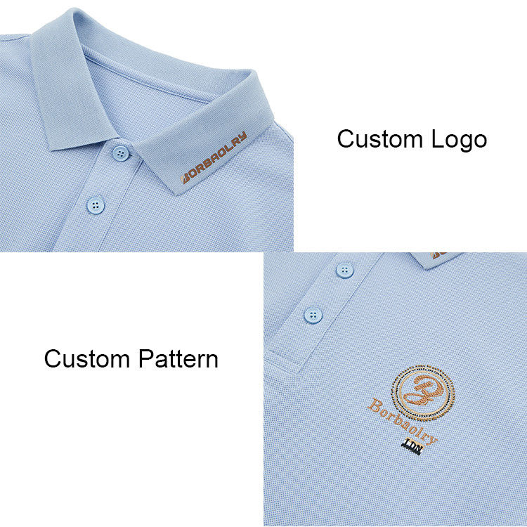 Casual Style Short Sleeve Polo Tee Shirts with Custom Patterns and Breathable Design