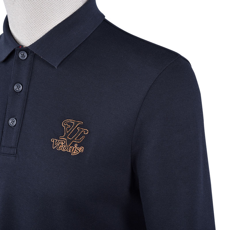 Men's Fashionable Long Sleeved Polo Shirt with Business Shirt Collar and Custom Logo