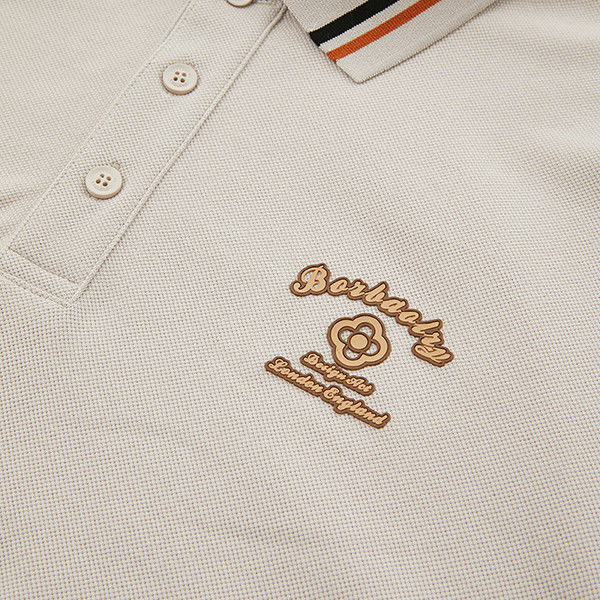 Golf Slim Men'S Polo Shirts 100% Cotton Puff Printed Custom Logo For Casual