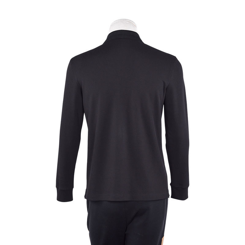 92 Polyester 8 Spandex Polo Shirts for Men Long Sleeve Plain Polo Anti-Wrinkle