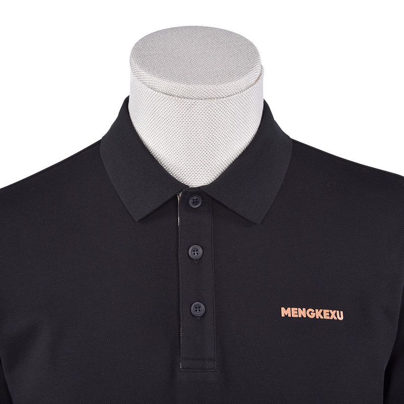 92 Polyester 8 Spandex Polo Shirts for Men Long Sleeve Plain Polo Anti-Wrinkle