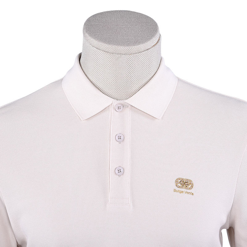Custom Logo Slim Fit Polo Shirt in Anti-Pilling Black with Knitted Weaving Method