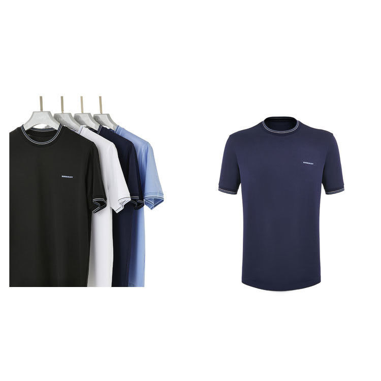 Men's Crew Round Collar T-Shirt with 230 gsm Heavy Weight Cotton and Knitted Fabric