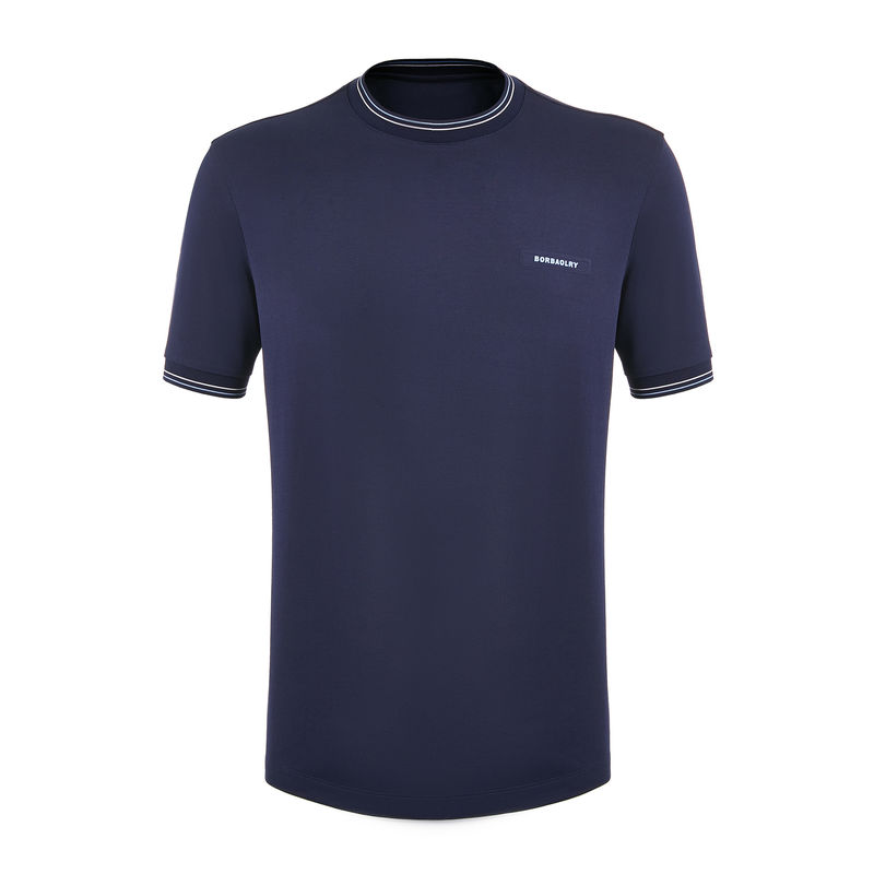 230 Gsm Cotton T-Shirts For Man Short Sleeve O Neck Knitted Crew Collar