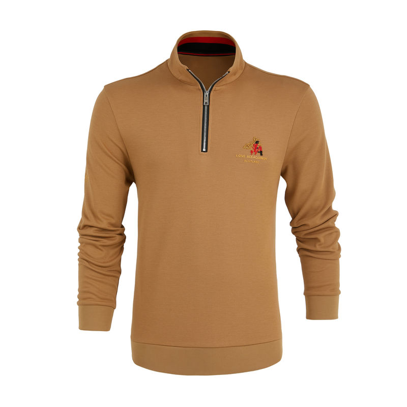 Polo T-Shirts for Men 100% Cotton Full Sleeve Custom Logo Stand Collar Regular Length