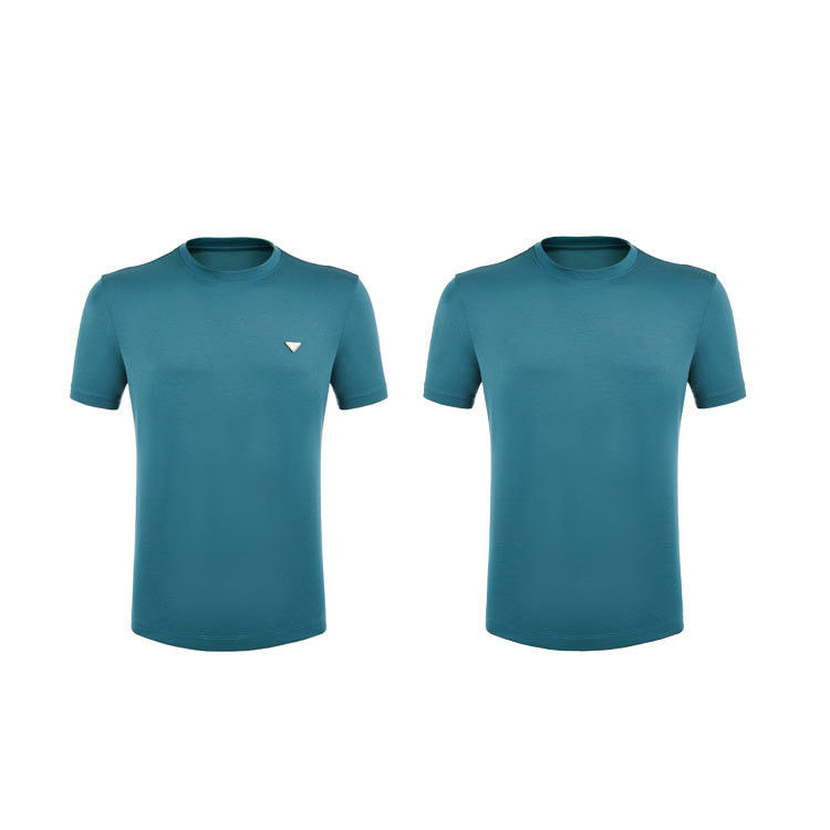 Customizable Logo Man Short T Shirt 100% Cotton Polo Tee No Label O-Neck Classic Shirt