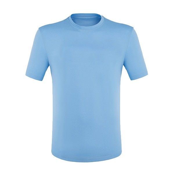 Regular Length Spring Summer Blue Short Sleeve Plain 100% Cotton Custom T-Shirt for Men
