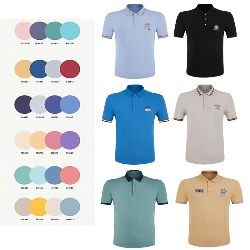 Customizable Breathable Sports Shirt Short Sleeve Polo T Shirt For Men 170-210 Grams