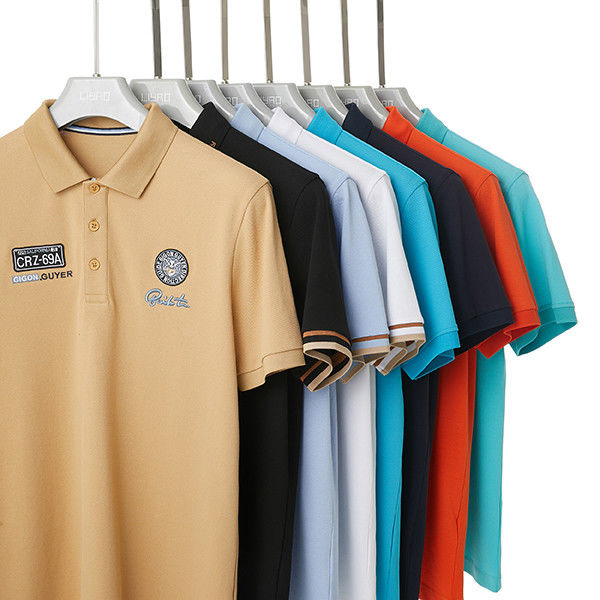 Fashion Trend Men's Pullover Polo Shirt with Needle Detection 95% Polyester 5% Spandex