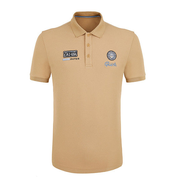 Fashion Trend Men's Pullover Polo Shirt with Needle Detection 95% Polyester 5% Spandex