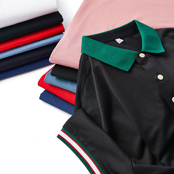 Men's Spring Summer Polo T Shirt with Knitted Fabric and Round Neck in 230 Gsm