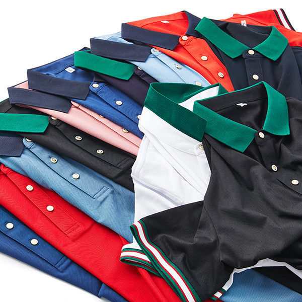 Men's Polo Shirt Short Sleeve Pique Knitted Stock OEM ODM in Spring Cotton Male