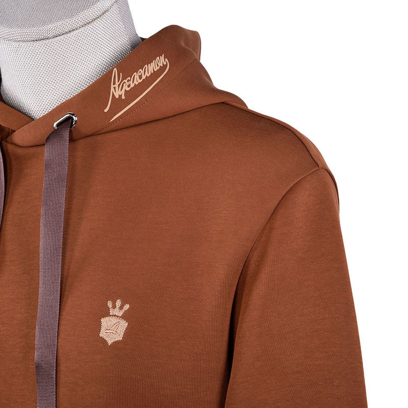 Brown Cotton Woven Vintage Hoodies Sweatshirts 400Gsm For Casual Daily Life