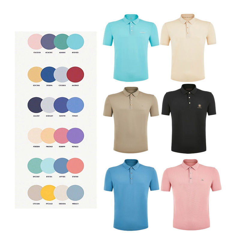 Customized Color Logo Polo Spandex Nylon Men T Shirt Seamless for OEM ODM Patterns