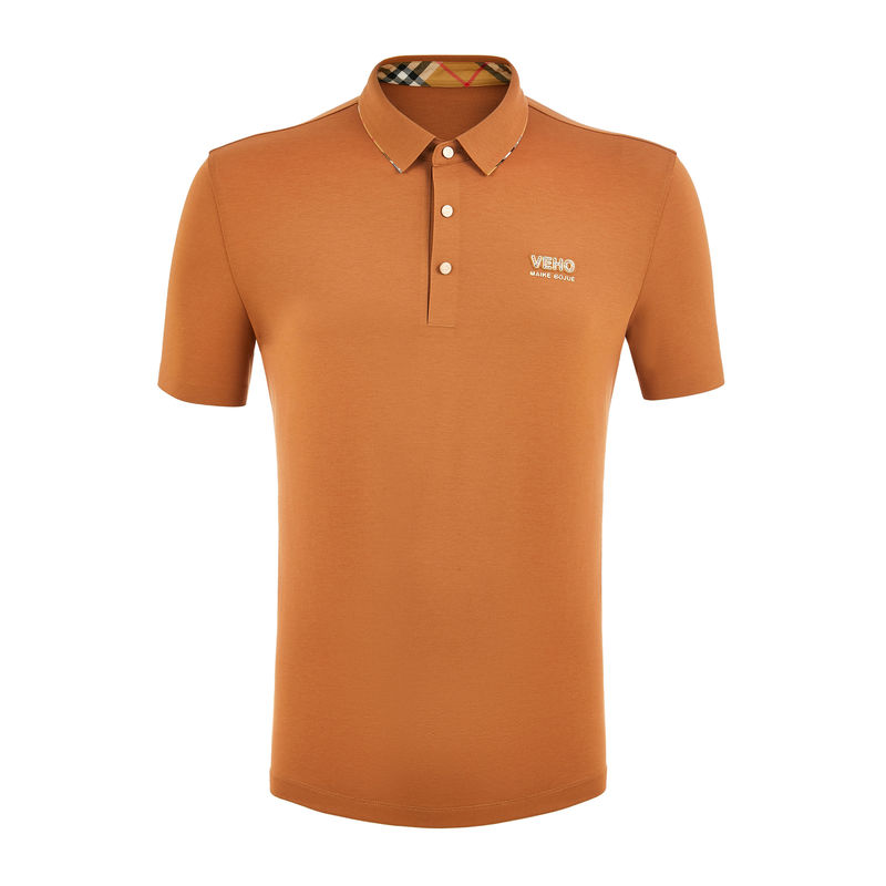 Green Printing Men's Cotton Polo Shirts for Office Uniform Knitted Anti-Wrinkle Design