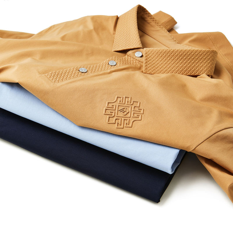 Spring Summer Autumn Season Polo T-Shirt 100% Cotton Fabric in Blue Brown Black Color