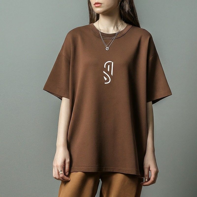 Graphic Oversize Custom Women'S T Shirts 220 Grams with Knitted Fabric Round Neck