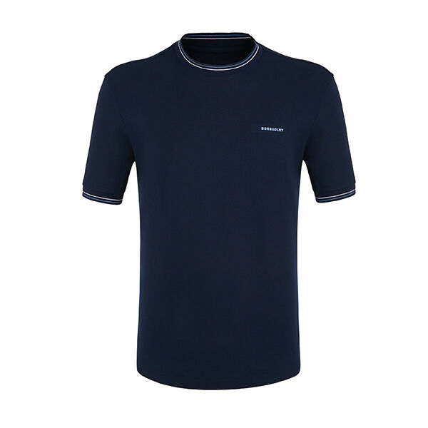 100%Cotton 170-210Grams Shirts High Quality  Custom Embroidered T-Shirt Crew Neck Ribbed Color Block