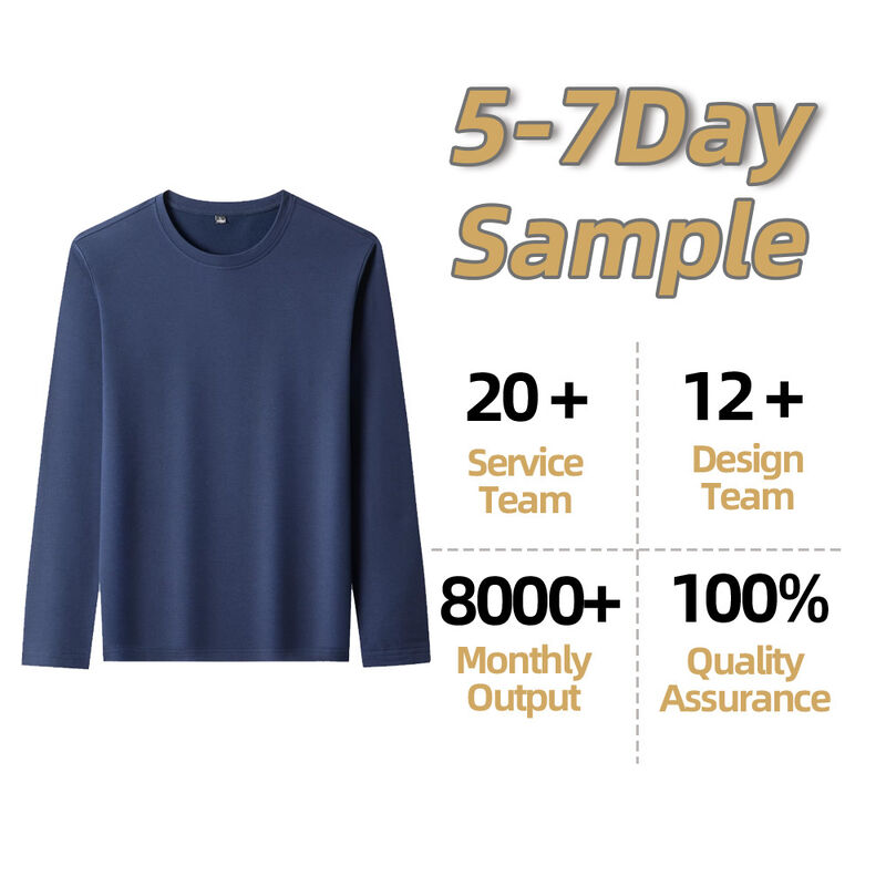 Comfort Breathable T-shirt O- Neck Male Long Sleeve Top Custom logo Print Plain Color T Shirt