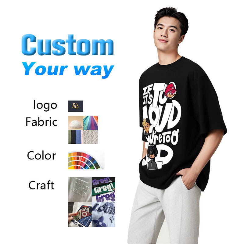 100% Cotton Oversized Acid Washed Men's T-Shirts Vintage Tee Custom Logo Short Long Length Classic Neck Collar Sun Faded Design