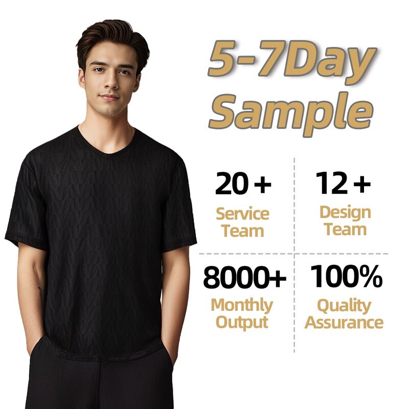 2025 Summer Men's High-End Plaid Ice Silk Short Sleeve T-Shirt Elegant Luxury Leisure Half Sleeve Top Loose Fit Knitted New