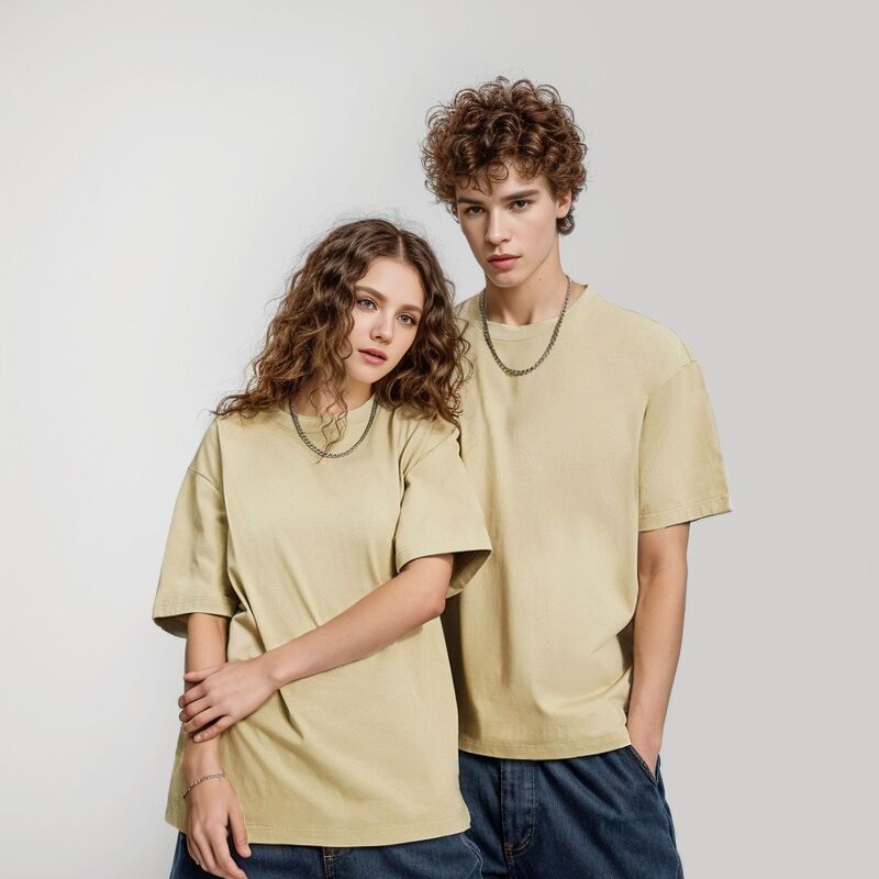 Customized Men's Blank T-shirt High Quality Heavyweight Ribbed Crewneck T-shirt for Men