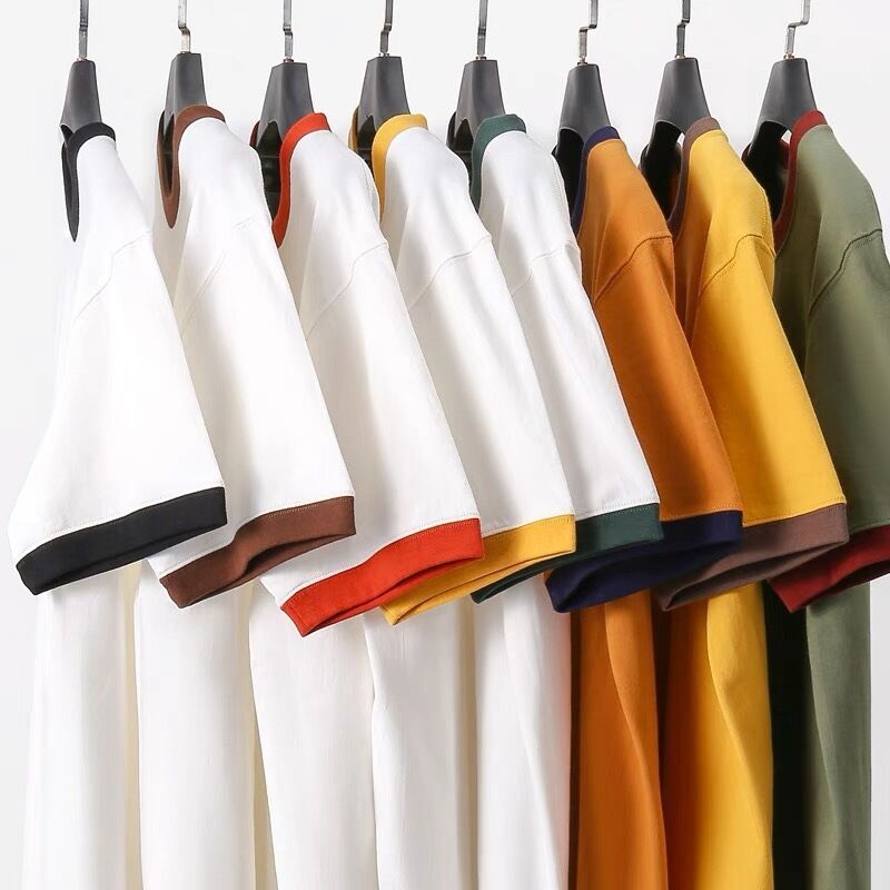 Manufacturer Wholesale Custom Color Block Stitching T-shirt Unisex Heavyweight High Quality  Two-tone Patchwork T-shirt