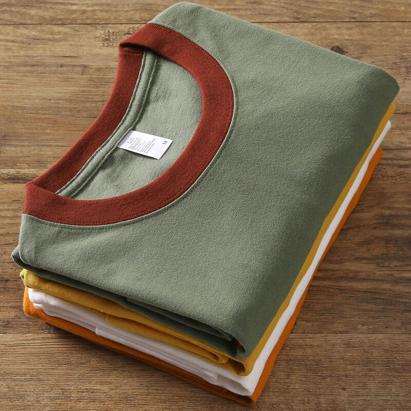 Manufacturer Wholesale Custom Color Block Stitching T-shirt Unisex Heavyweight High Quality  Two-tone Patchwork T-shirt