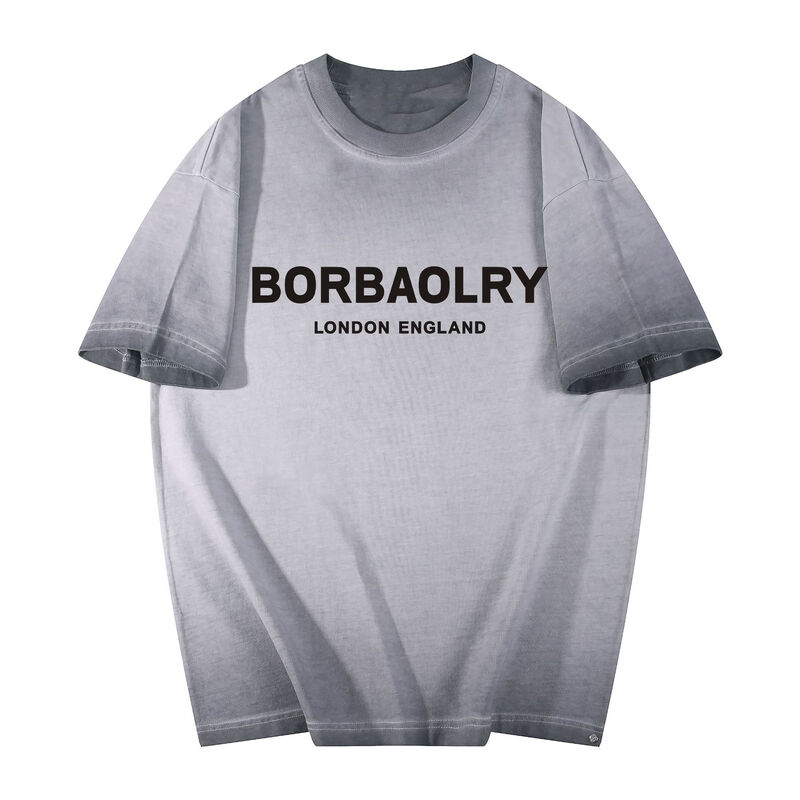 Hot Custom Men's T-shirt Wash to Do Old Style Large Size Shirt Custom logo Printing Fashion Casual Short-sleeved Shirt