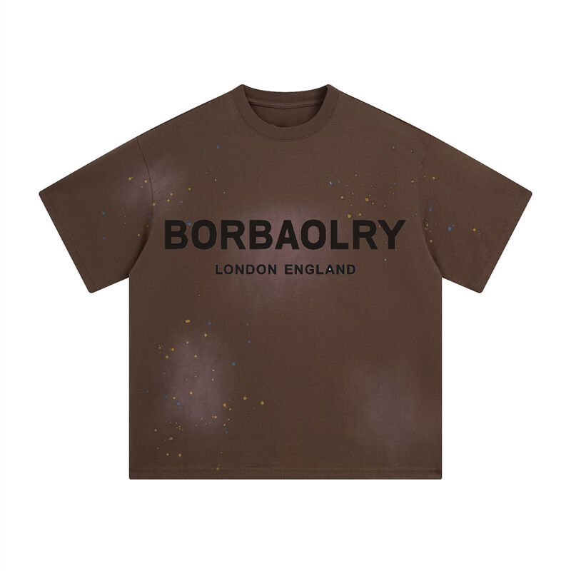 High Quality Heavyweight Distressed Men's Boxy T-shirts Acid Wash Oversized Tshirt Custom Cropped t Shirt Men