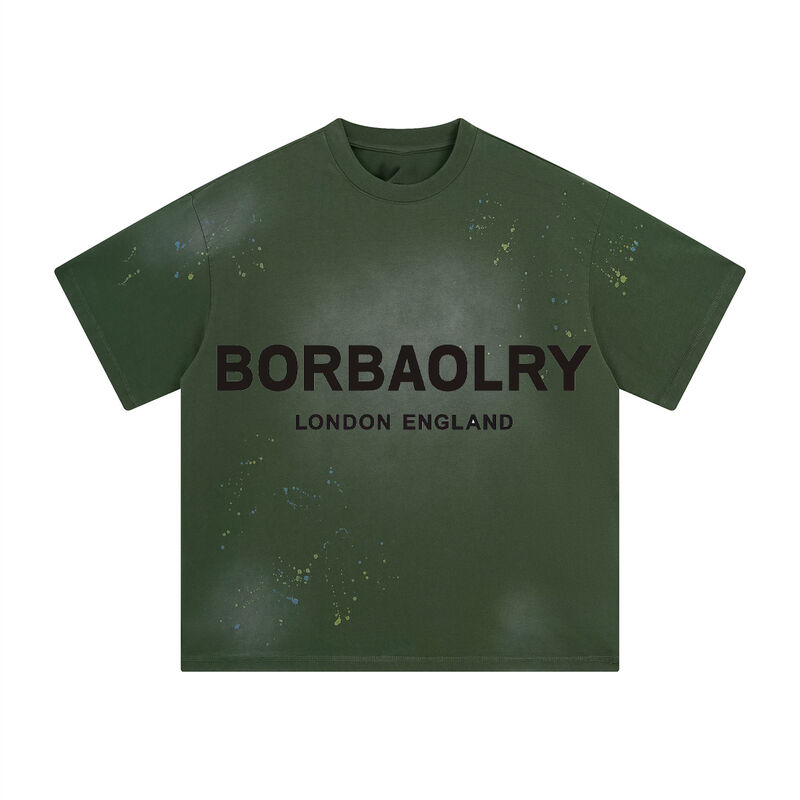 High Quality Heavyweight Distressed Men's Boxy T-shirts Acid Wash Oversized Tshirt Custom Cropped t Shirt Men