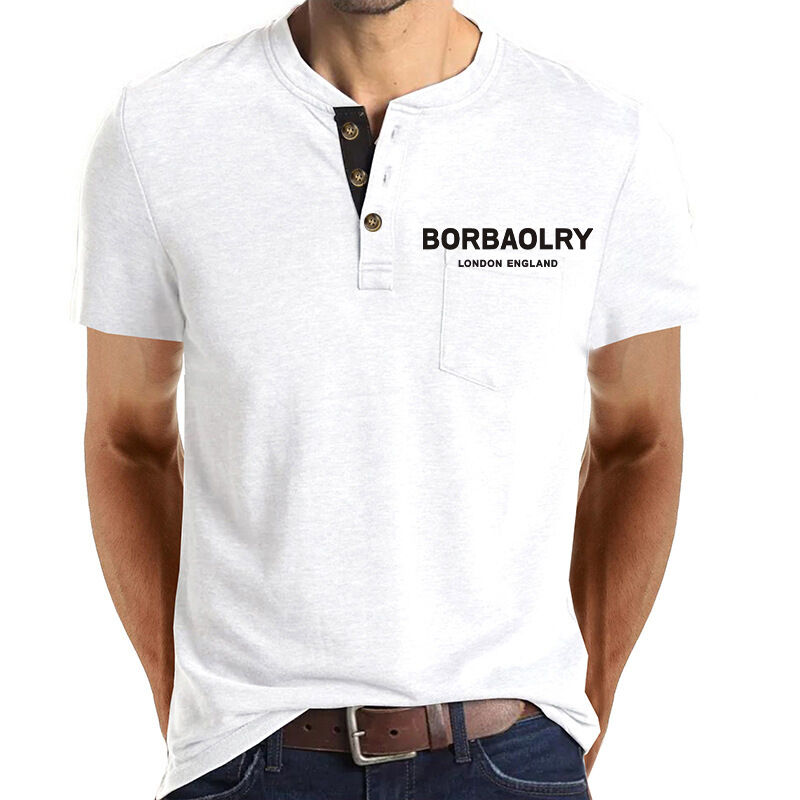 Hot Selling Short Sleeve T Shirts Causal t Shirt Cotton Customize Quick Dry 3 Button t Shirts for Men