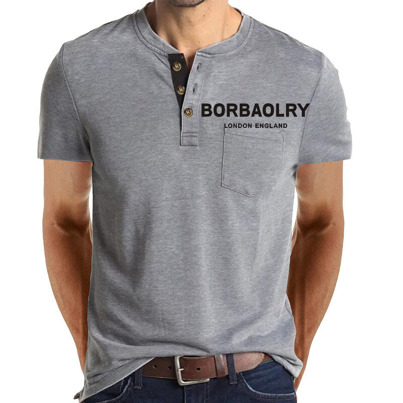 Hot Selling Short Sleeve T Shirts Causal t Shirt Cotton Customize Quick Dry 3 Button t Shirts for Men