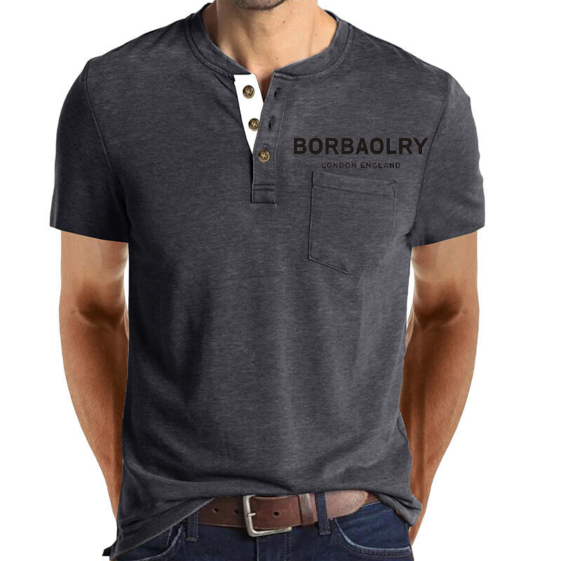 Hot Selling Short Sleeve T Shirts Causal t Shirt Cotton Customize Quick Dry 3 Button t Shirts for Men
