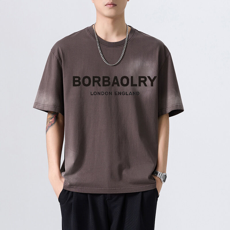 Wholesale Oversized Unisex Cotton T-Shirt 280 Gsm Vintage Acid Wash Custom Dtg Print Heavyweight Streetwear for Men T Shirt