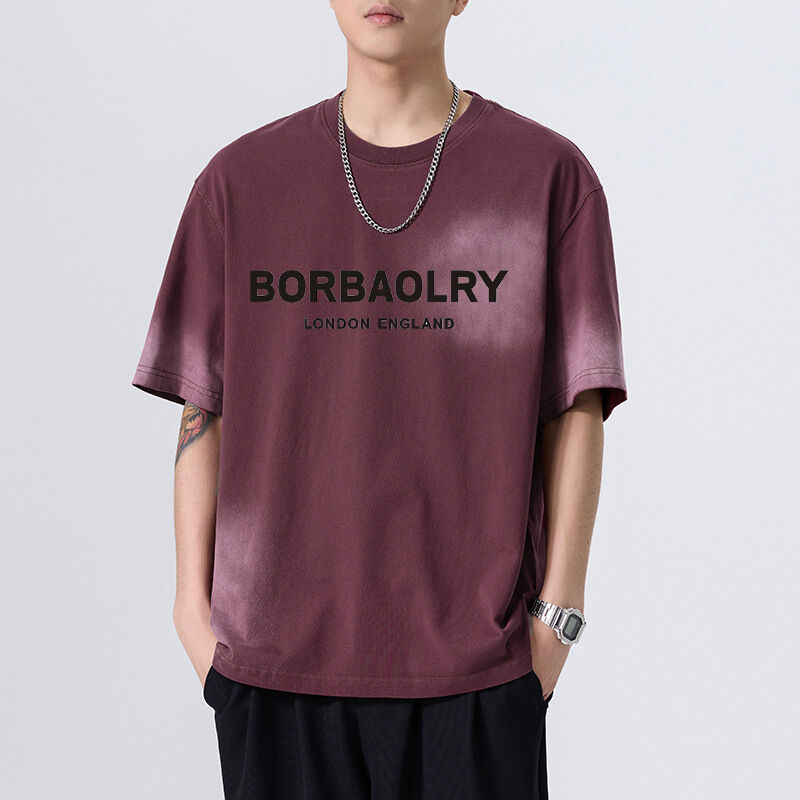 Wholesale Oversized Unisex Cotton T-Shirt 280 Gsm Vintage Acid Wash Custom Dtg Print Heavyweight Streetwear for Men T Shirt