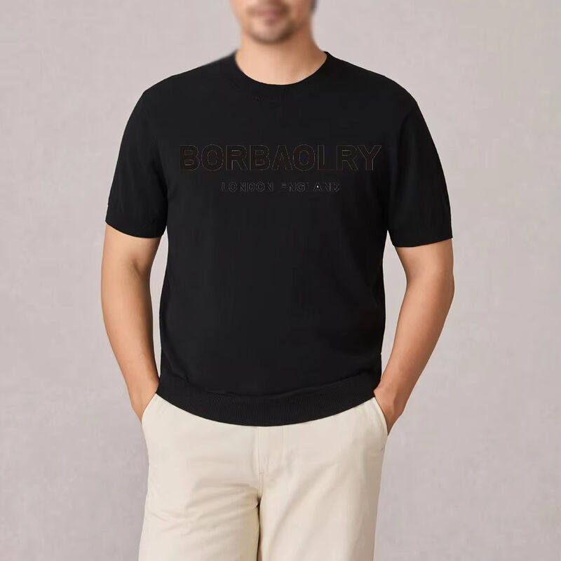 Wholesale Men's Gym Run Quick Dry T-shirt Custom Print Plain Blank Sport Formal Knitted Style