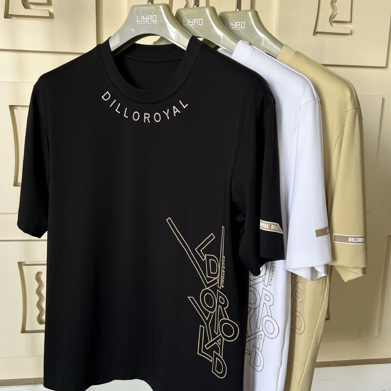 Crew Neck T-shirts | Rhinestone Logo & Graphic Design Jersey Men T-shirt OEM/ODM Manufacture