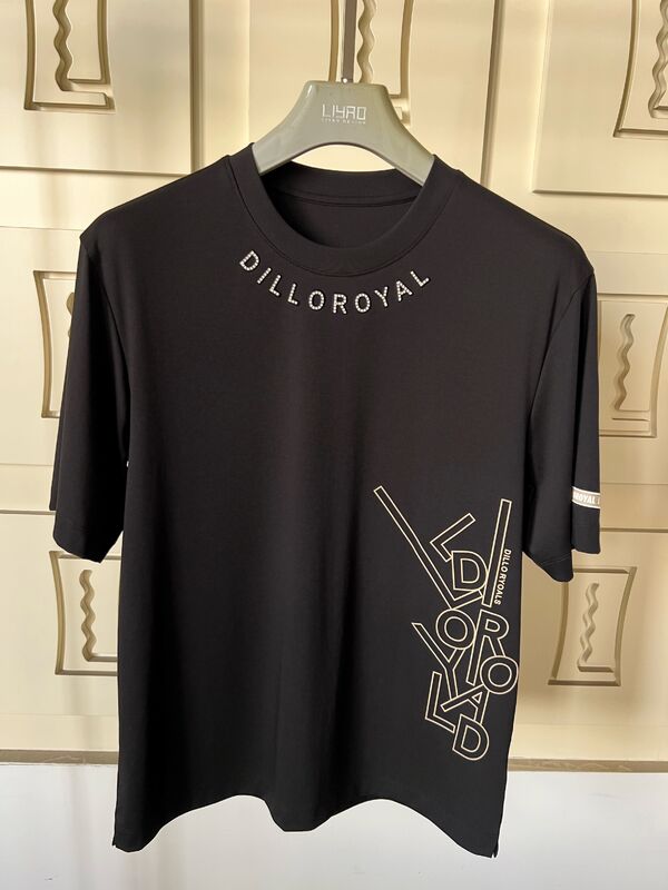 Crew Neck T-shirts | Rhinestone Logo & Graphic Design Jersey Men T-shirt OEM/ODM Manufacture