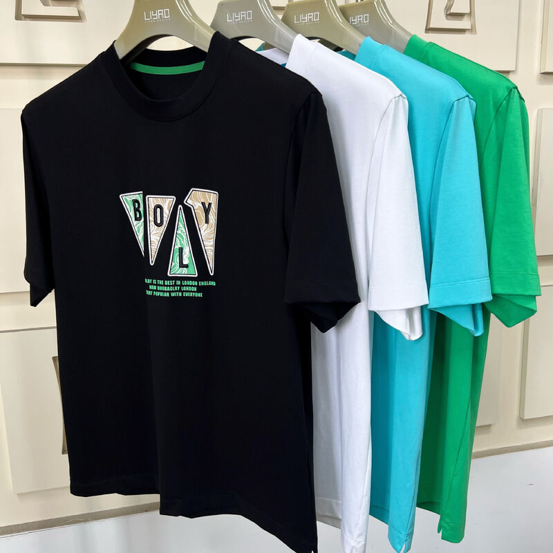 Men's Crew Neck Short Sleeve Tees, Trendy Graphic Print and Embroidery T - Shirts Multi - Color Casual 100%cotton Tshirt for Men