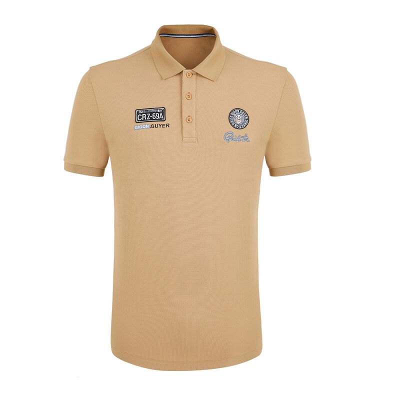 High Quality Custom Polo T Shirts Men's Clothing Double-sided Embroidered and Emboss Printed logo