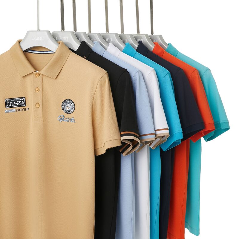 High Quality Custom Polo T Shirts Men's Clothing Double-sided Embroidered and Emboss Printed logo